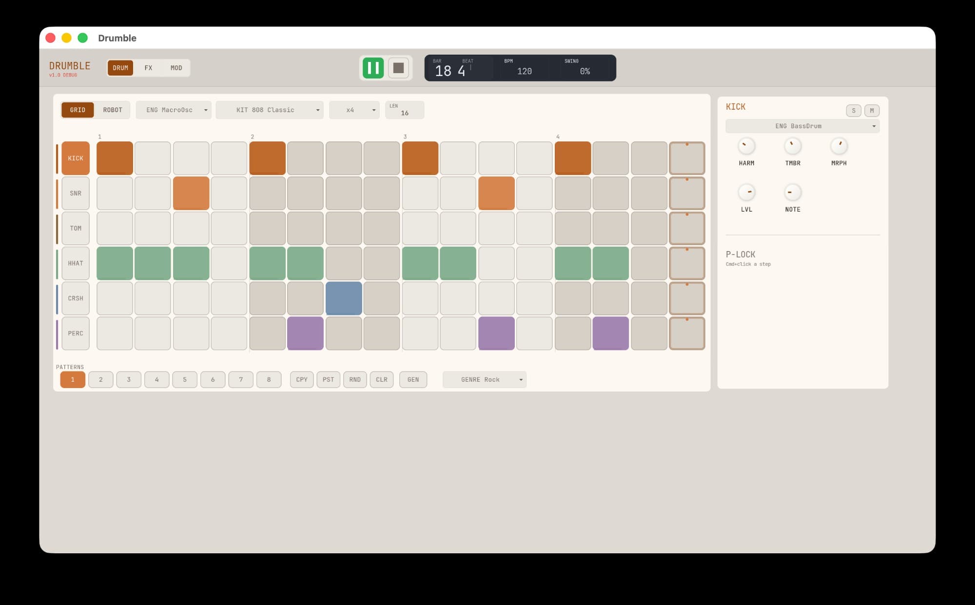 Drumble interface preview