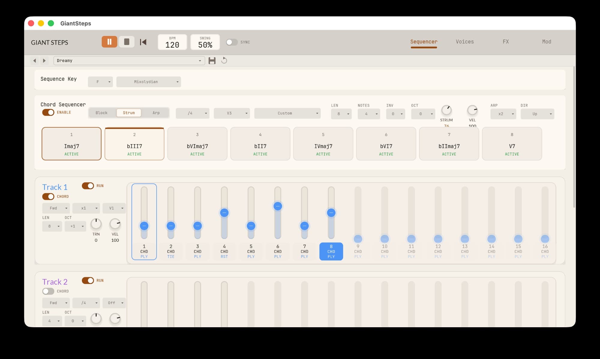 Giant Steps interface preview