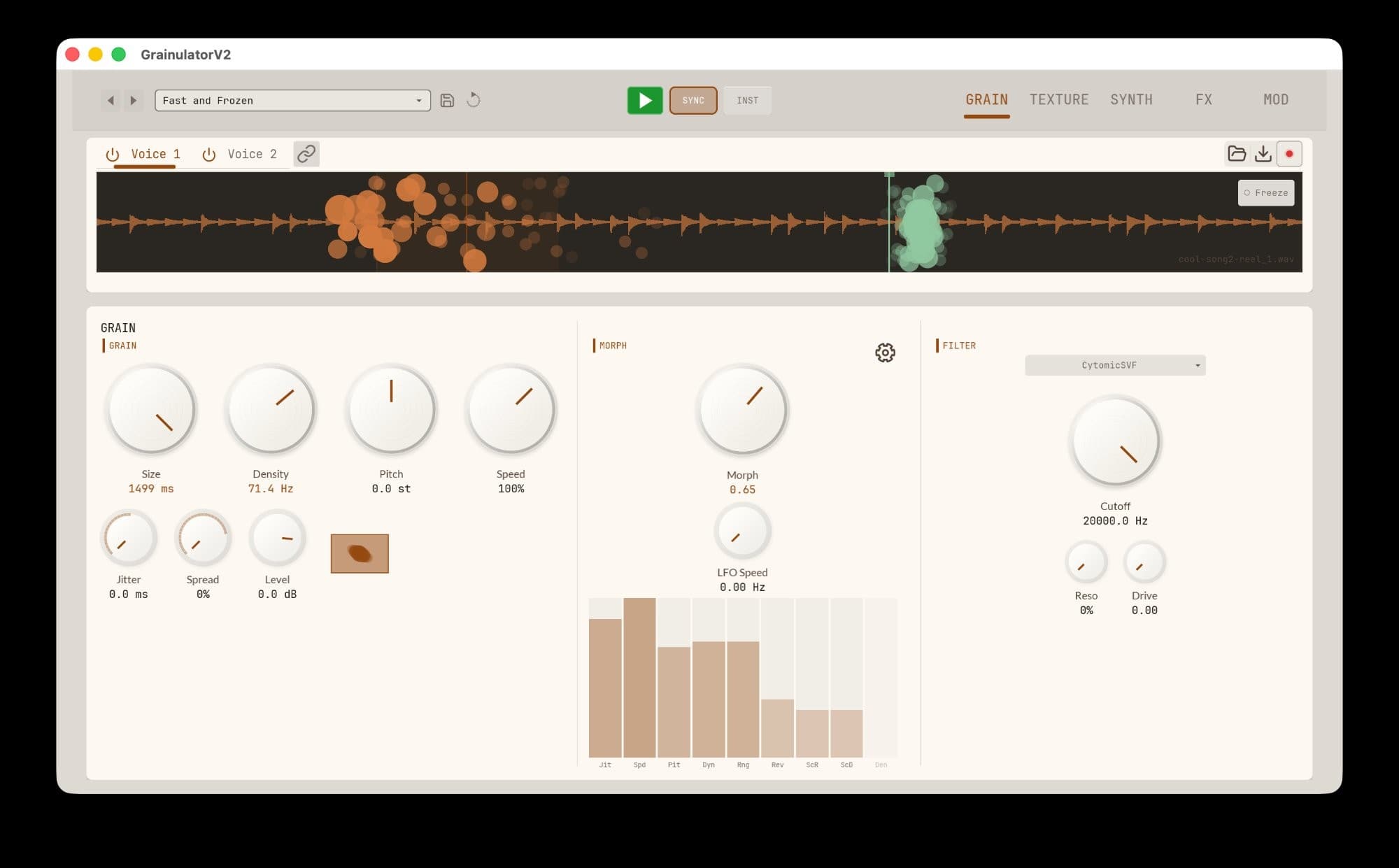 Grainulator interface